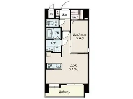 S-RESIDENCE六ツ門ABRイーストI(1LDK/4階)の間取り写真