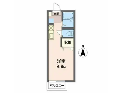 メゾンこにし B棟(ワンルーム/2階)の間取り写真