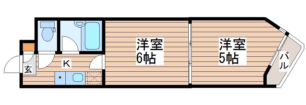 バリュー大和町(2K/3階)の間取り写真