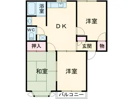 アーバンユアーズ(3DK/2階)の間取り写真