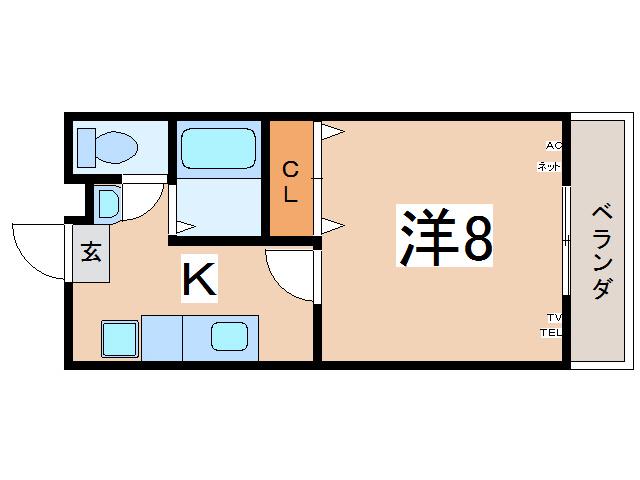 ライフステージアルヴァIV(1K/1階)の間取り写真