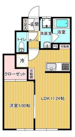 星の指輪(1LDK/1階)の間取り写真