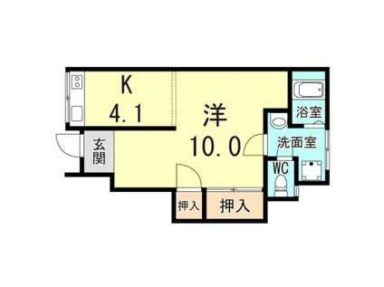 ヴィラ琴浦(1DK/1階)の間取り写真