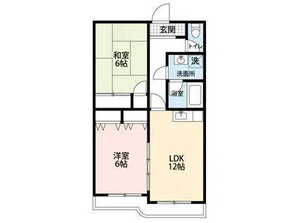 マンション大磯(2LDK/4階)の間取り写真