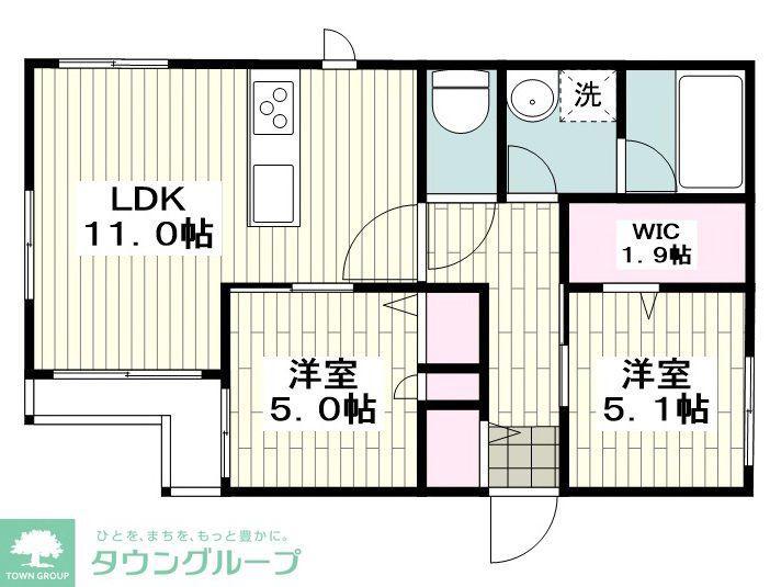 フェリーチェ 湘南台(2LDK/2階)の間取り写真