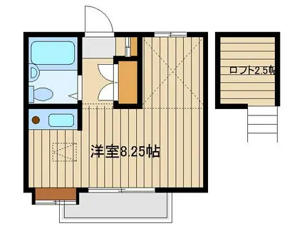 パ-クヒルズ(ワンルーム/1階)の間取り写真