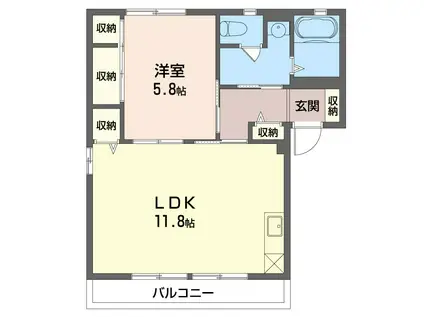 パークスクエア(1LDK/1階)の間取り写真