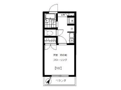 ピアコート桜上水(1K/1階)の間取り写真