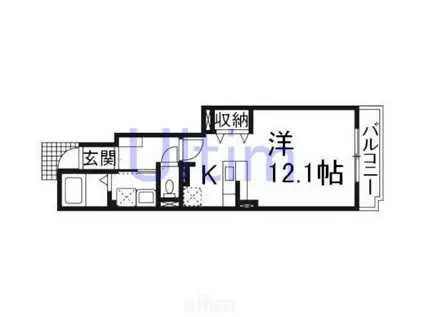 プロムナード醍醐(ワンルーム/1階)の間取り写真