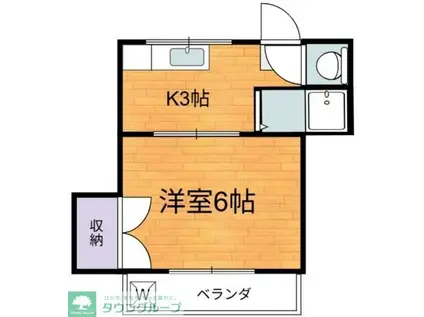 ラフォーレユー(1K/2階)の間取り写真