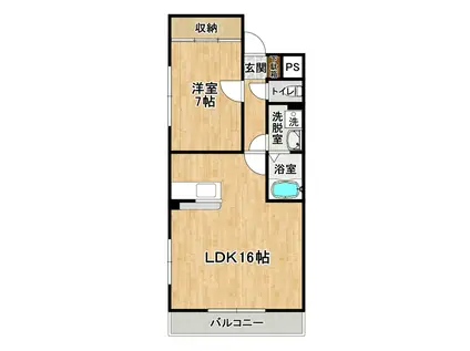 プラネット春日(1LDK/1階)の間取り写真
