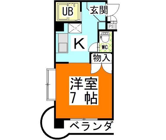 エスポアール22(1K/3階)の間取り写真