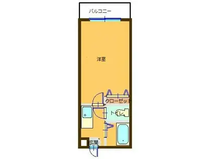 パレスコートI(1K/2階)の間取り写真