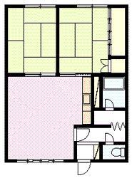 ルートマンション(2LDK/2階)の間取り写真