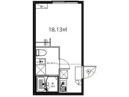 MONOLITH OGI-OHASHI(ワンルーム/1階)の間取り写真