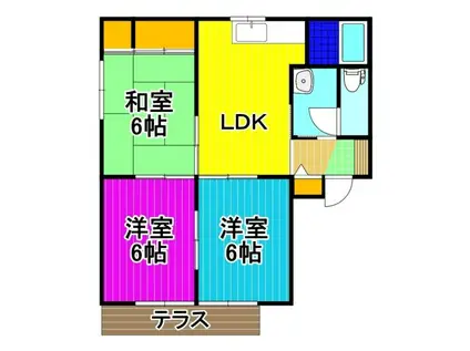 グランドール壱番館(3DK/2階)の間取り写真