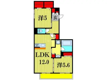 チャコールM(2LDK/1階)の間取り写真