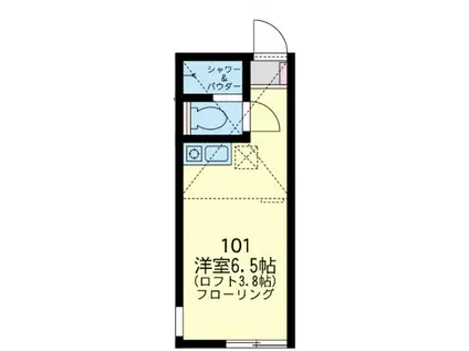 ユナイト石川町クリストファーの瞳(ワンルーム/1階)の間取り写真