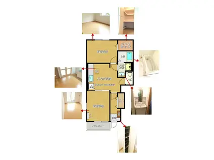 プラッツ・渡里(2DK/1階)の間取り写真