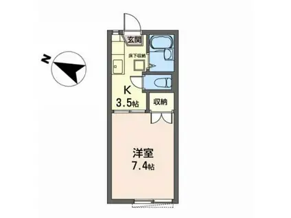 サンライズヒル・セキ(1K/1階)の間取り写真