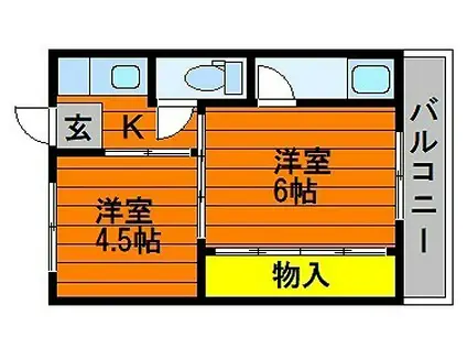 ソラーナ川辺I(2K/3階)の間取り写真