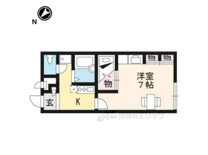 レオパレス北里(1K/1階)の間取り写真