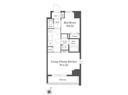 GRAN PASEO 笹塚(1LDK/5階)の間取り写真