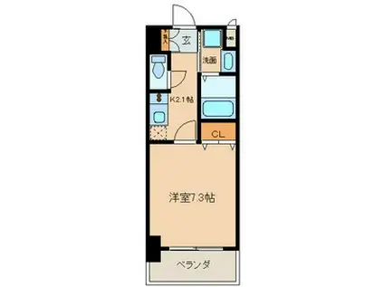 アジリア大曽根(1K/14階)の間取り写真