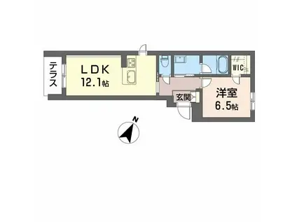 NAGE神松寺(1LDK/1階)の間取り写真