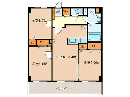 ブリューテ21(3LDK/5階)の間取り写真