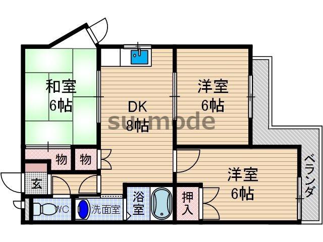 プリマベーラ(3LDK/1階)の間取り写真