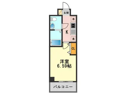 SQUARE CITY新小岩(1K/3階)の間取り写真