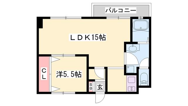 米田第一ビル(1LDK/3階)の間取り写真