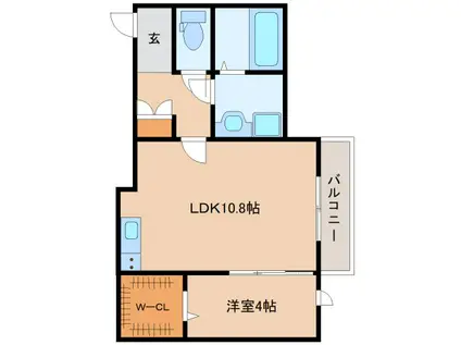 ソレイユビセレクト法蓮町IV(1LDK/2階)の間取り写真