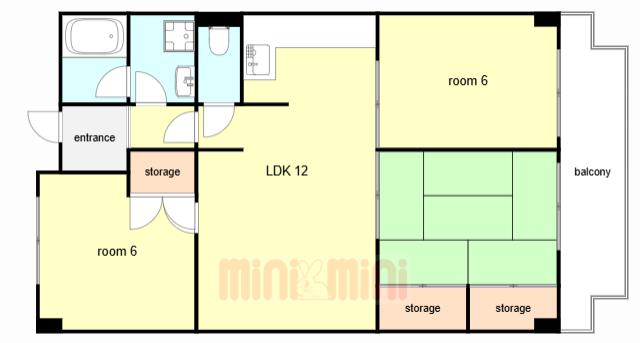 ヒルズ熊内(3LDK/2階)の間取り写真