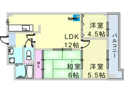 OCEAN(3LDK/5階)の間取り写真