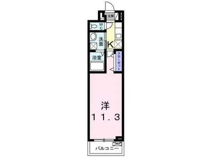 フランメゾンII(1K/3階)の間取り写真