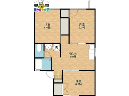 プレジール松尾(3DK/2階)の間取り写真