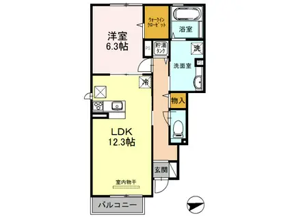 リアンドゥファミーユ(1LDK/1階)の間取り写真