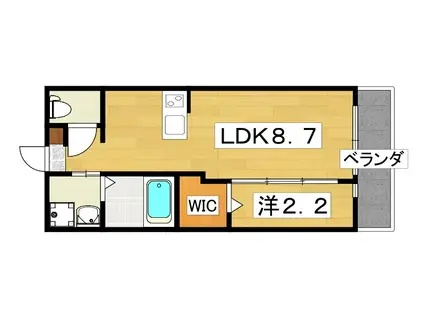 リアコート枚方御殿山サウス(1LDK/1階)の間取り写真