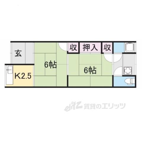 リベルテ葛城(2K/2階)の間取り写真