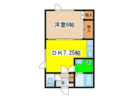 フレグランス芦野(1DK/1階)の間取り写真