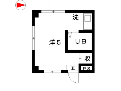 新HIM(ワンルーム/3階)の間取り写真