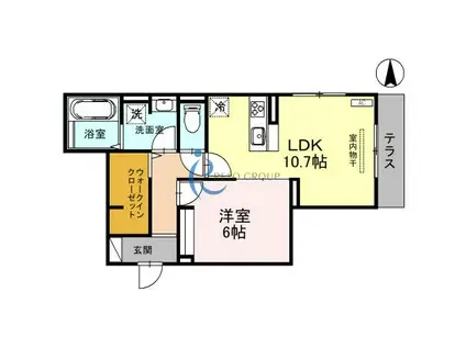 D-ROOM平野IIB(1LDK/3階)の間取り写真