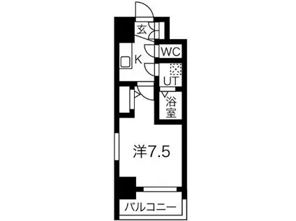 エスリード池下レスティア(1K/11階)の間取り写真