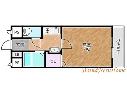 三国ヶ丘ピア(1K/5階)の間取り写真