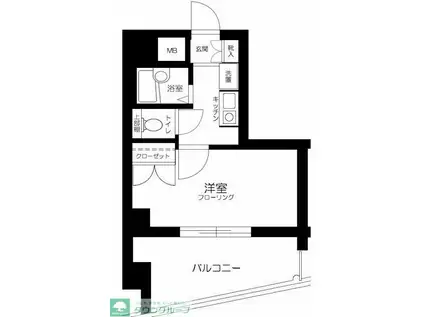 ロイヤルパレス高円寺(1K/2階)の間取り写真