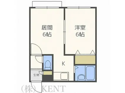 L・ロード広和(1LDK/5階)の間取り写真