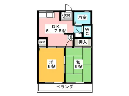 セルティア(2DK/1階)の間取り写真