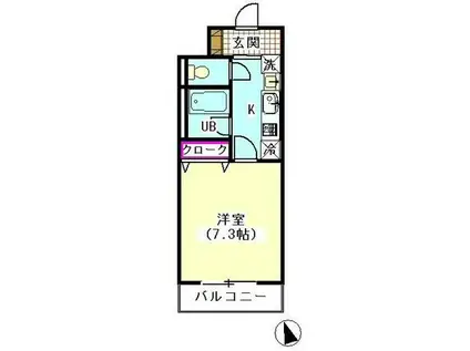 さくらビル(1K/1階)の間取り写真